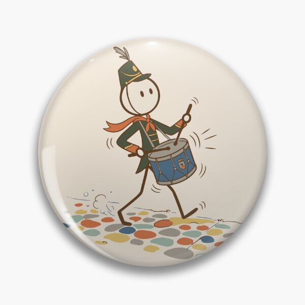 Item preview, Stickman drummer marching in groovy retro style - Light Colors Edition designed and sold by Shyla Marsare.