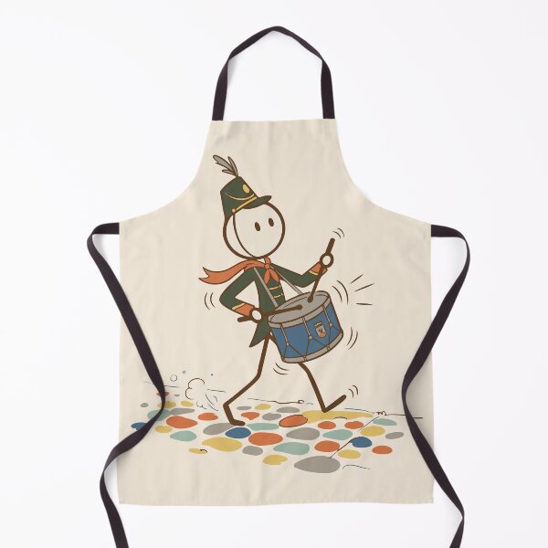 Item preview, Stickman drummer marching in groovy retro style - Light Colors Edition designed and sold by Shyla Marsare.