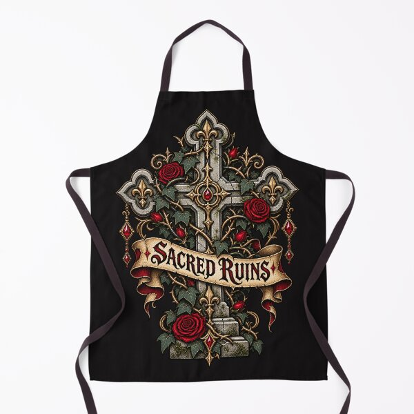 Item preview, Sacred Ruins Gothic Stone Cross & Red Roses Design designed and sold by MetaModel Editions.