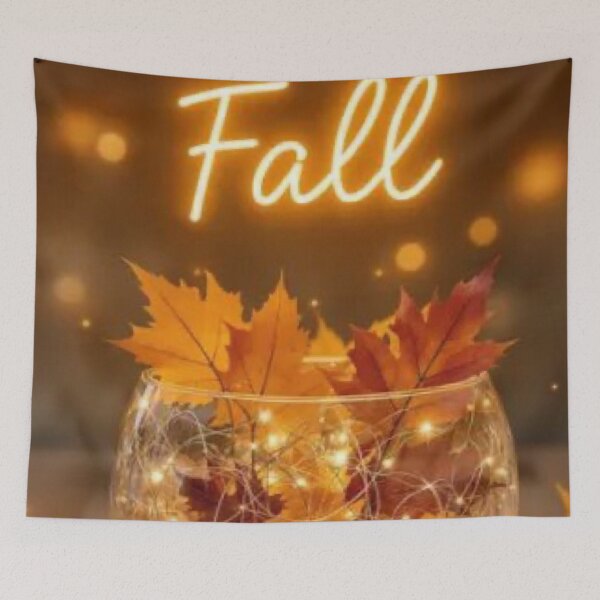 Item preview, Hello Fall Neon Sign Maple Leaves in Glass Bowl — Cozy Autumn Glow Art designed and sold by LYAN-STORE.