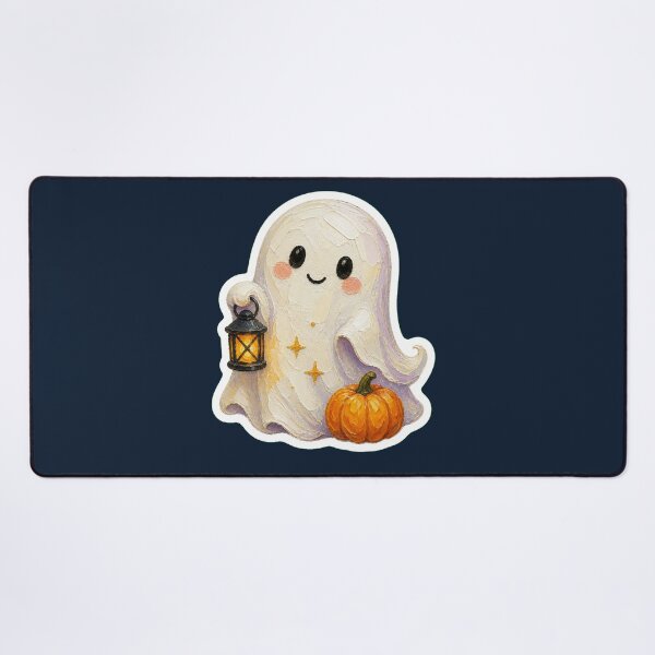 Item preview,  Halloween Ghost With Lantern And Pumpkin  designed and sold by The Digital Compass.