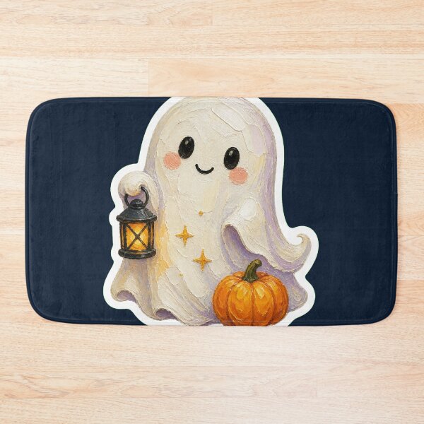 Item preview,  Halloween Ghost With Lantern And Pumpkin  designed and sold by The Digital Compass.