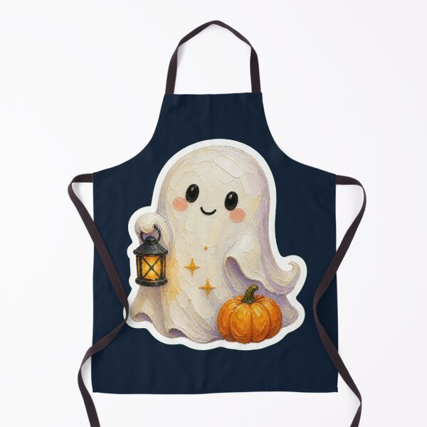 Item preview,  Halloween Ghost With Lantern And Pumpkin  designed and sold by The Digital Compass.