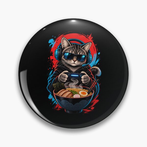 Item preview, Cat Gamer Ramen Fan designed and sold by drawwiika+44.