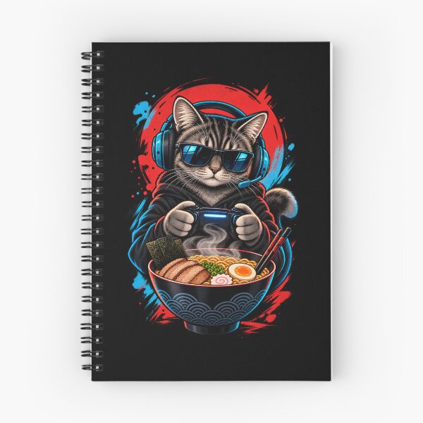 Item preview, Cat Gamer Ramen Fan designed and sold by drawwiika+44.