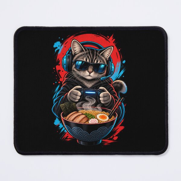 Item preview, Cat Gamer Ramen Fan designed and sold by drawwiika+44.