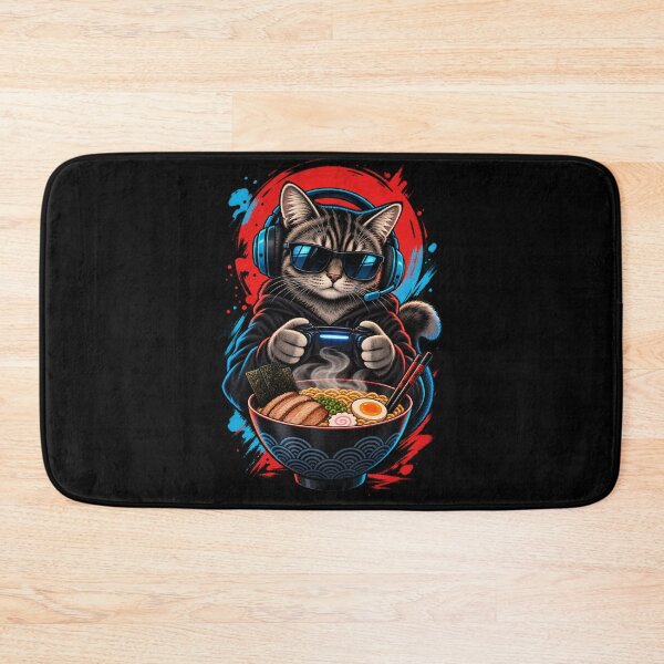 Item preview, Cat Gamer Ramen Fan designed and sold by drawwiika+44.
