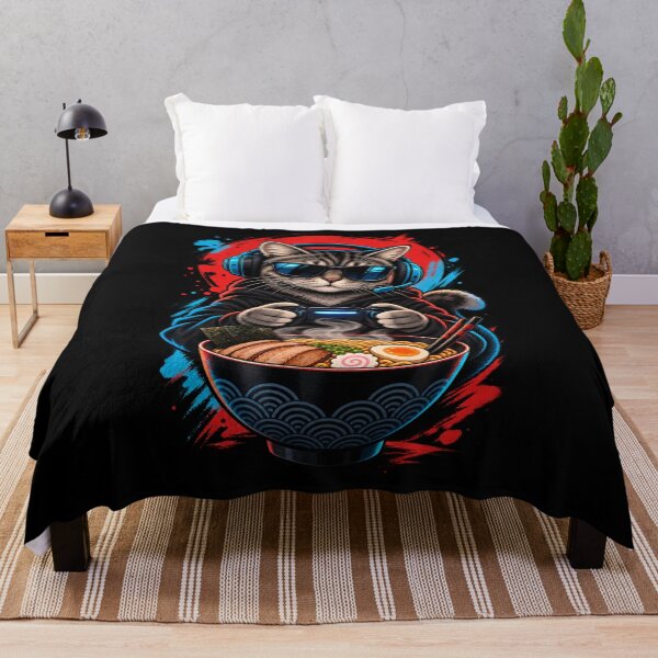 Item preview, Cat Gamer Ramen Fan designed and sold by drawwiika+44.