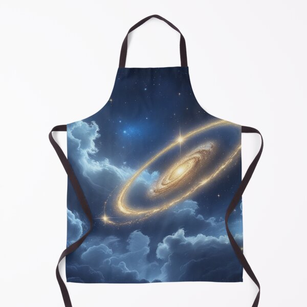 Item preview, Luminous Golden Spiral Galaxy in a Starry Blue Nebula – Cosmic Space Art. designed and sold by fbtrisha.