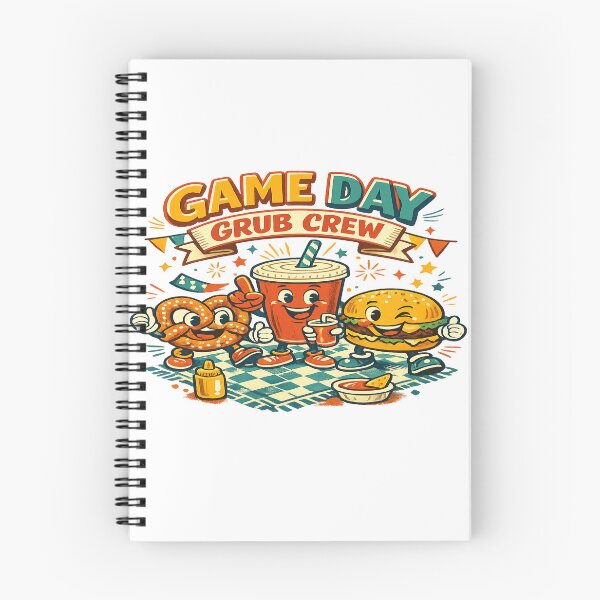 Item preview, Game Day Grub Crew Funny Food Squad Burger Pretzel Snack Party Art designed and sold by inkoutninja.