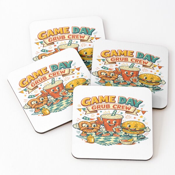 Item preview, Game Day Grub Crew Funny Food Squad Burger Pretzel Snack Party Art designed and sold by inkoutninja.