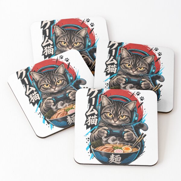 Item preview, Gaming Cat Gamer Ramen Noodle Player Controller designed and sold by drawwiika+44.