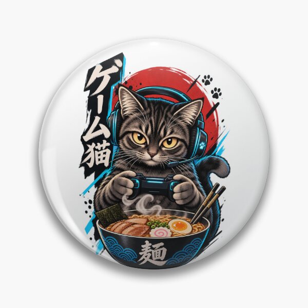 Item preview, Gaming Cat Gamer Ramen Noodle Player Controller designed and sold by drawwiika+44.