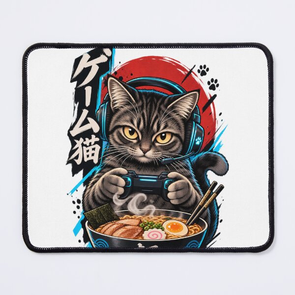 Item preview, Gaming Cat Gamer Ramen Noodle Player Controller designed and sold by drawwiika+44.