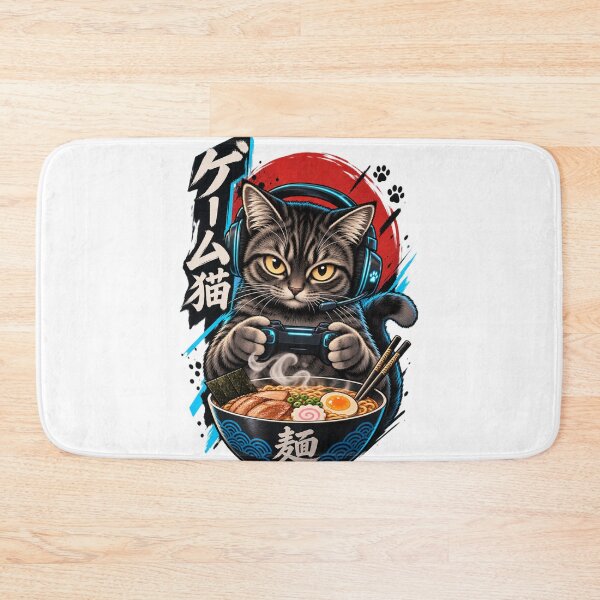 Item preview, Gaming Cat Gamer Ramen Noodle Player Controller designed and sold by drawwiika+44.