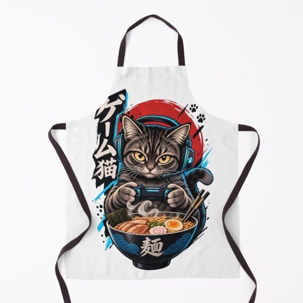 Item preview, Gaming Cat Gamer Ramen Noodle Player Controller designed and sold by drawwiika+44.