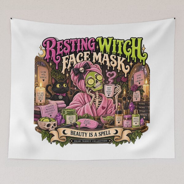Item preview, ⚡Dead Trendy Collection⚡- Resting Witch Face Mask designed and sold by WheelieGdArt.
