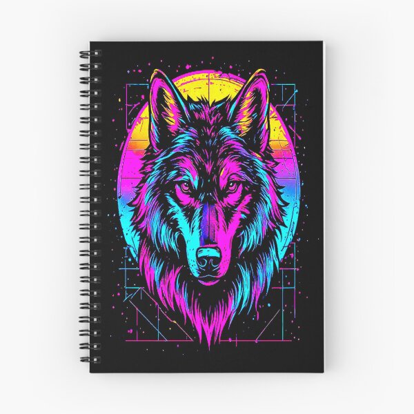 Item preview, Vintage Neon Synthwave Retrowave Art of Vibrant Neon Wolf Portrait Graphic. designed and sold by Giulivo Store Graphic.