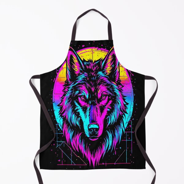 Item preview, Vintage Neon Synthwave Retrowave Art of Vibrant Neon Wolf Portrait Graphic. designed and sold by Giulivo Store Graphic.