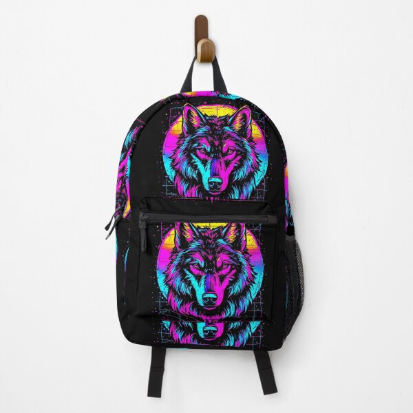 Item preview, Vintage Neon Synthwave Retrowave Art of Vibrant Neon Wolf Portrait Graphic. designed and sold by Giulivo Store Graphic.