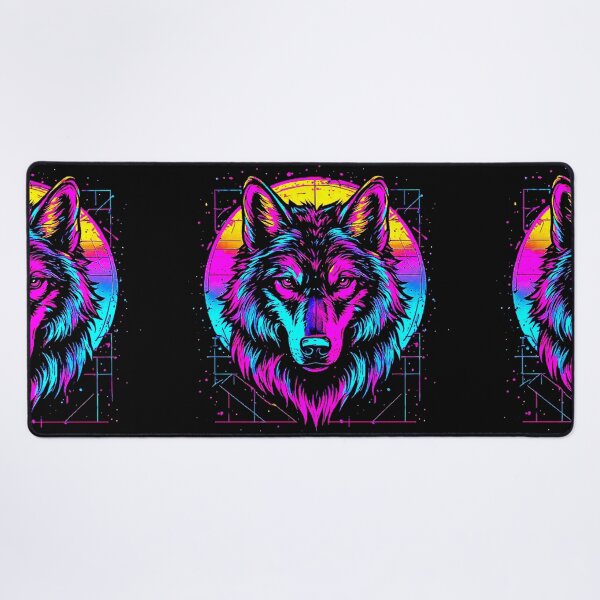 Item preview, Vintage Neon Synthwave Retrowave Art of Vibrant Neon Wolf Portrait Graphic. designed and sold by Giulivo Store Graphic.