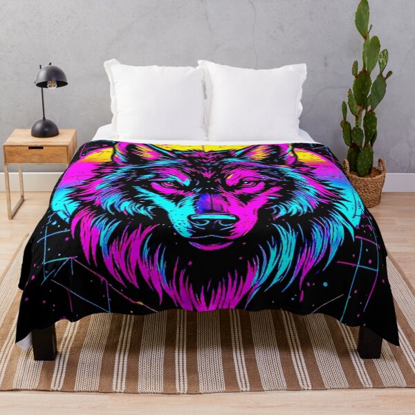 Item preview, Vintage Neon Synthwave Retrowave Art of Vibrant Neon Wolf Portrait Graphic. designed and sold by Giulivo Store Graphic.