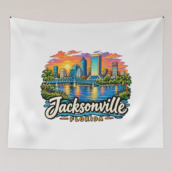 Item preview, Hand Drawn Jacksonville Florida Travel Souvenir Landmark Gift designed and sold by MichaeIRellov.