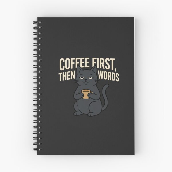 Item preview, Coffee First Then Words Black Cat designed and sold by QuietNovaShop.