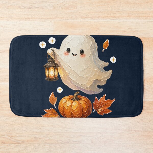 Item preview, Cute Halloween Ghost With Lantern And Pumpkin  designed and sold by The Digital Compass.