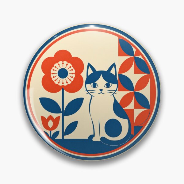 Item preview, Retro Garden – Geometric Cat designed and sold by mellow-koko.