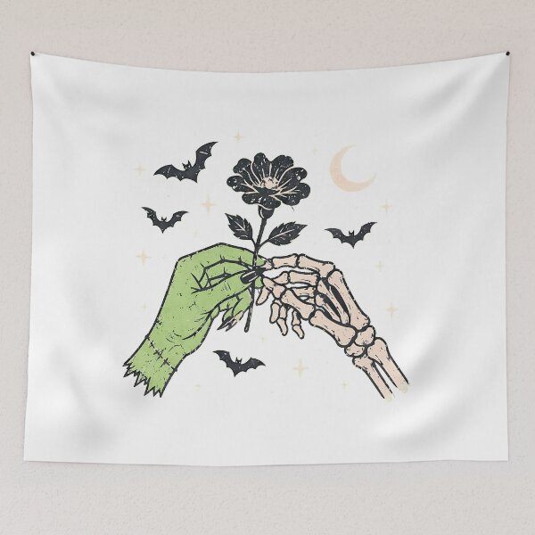 Item preview, Skeleton Hands Holding Flower Gothic Halloween Dark Floral designed and sold by Aniverlia.