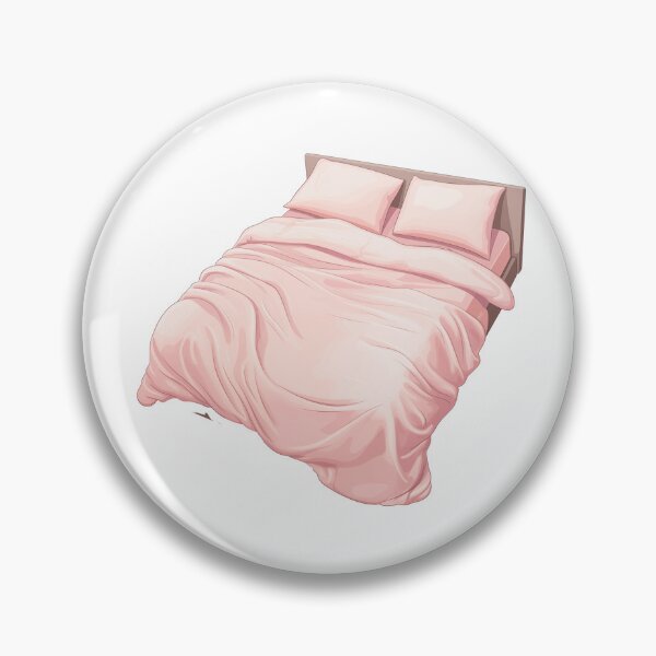 Item preview, Ilustración de una acogedora cama rosa y ropa de cama suave. designed and sold by New-School-Wave.