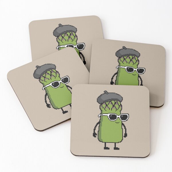 Item preview, Asparagus green Pixel with a Beret (BK) designed and sold by White Rim Mates.
