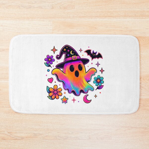 Item preview, Neon Rainbow Ghost Witch Halloween Cute Spooky designed and sold by Aniverlia.