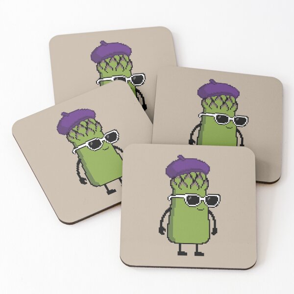 Item preview, Asparagus green Pixel with a Beret (PP) designed and sold by White Rim Mates.
