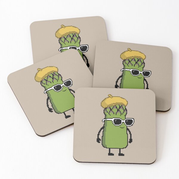 Item preview, Asparagus green Pixel with a Beret (YL) designed and sold by White Rim Mates.