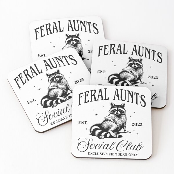 Item preview, Funny Racoon Feral Aunt Social Club designed and sold by santisalasmiz.