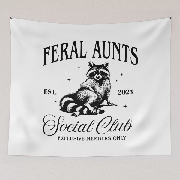 Item preview, Funny Racoon Feral Aunt Social Club designed and sold by santisalasmiz.