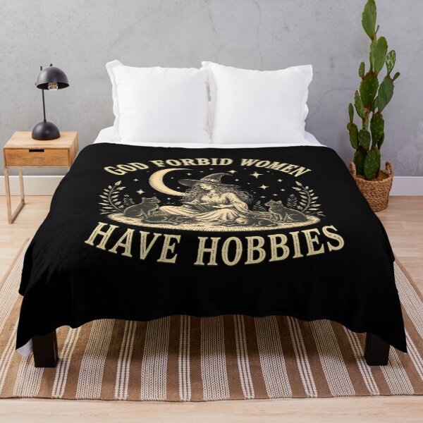 Item preview, Good Forbid Women Have Hobbies Witch Black Cat Funny Halloween designed and sold by Aniverlia.