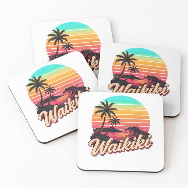 Item preview, Sunset Waikiki Palm Trees Hawaiian designed and sold by Kleinpixel.