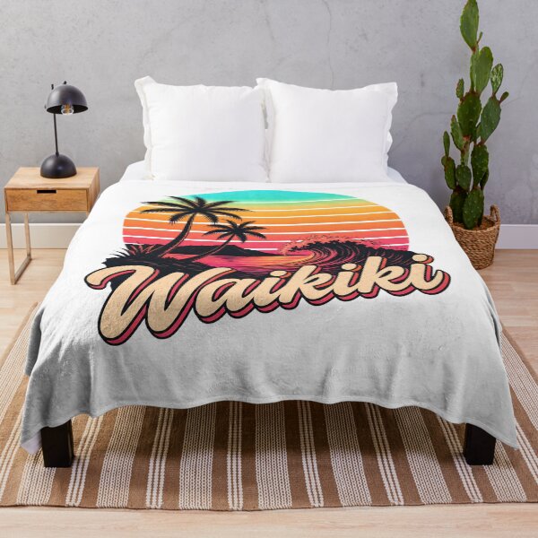 Item preview, Sunset Waikiki Palm Trees Hawaiian designed and sold by Kleinpixel.