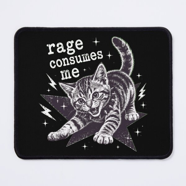 Item preview, Rage Consumes Me Angry Cat Grunge Y2K Funny Cat designed and sold by Aniverlia.