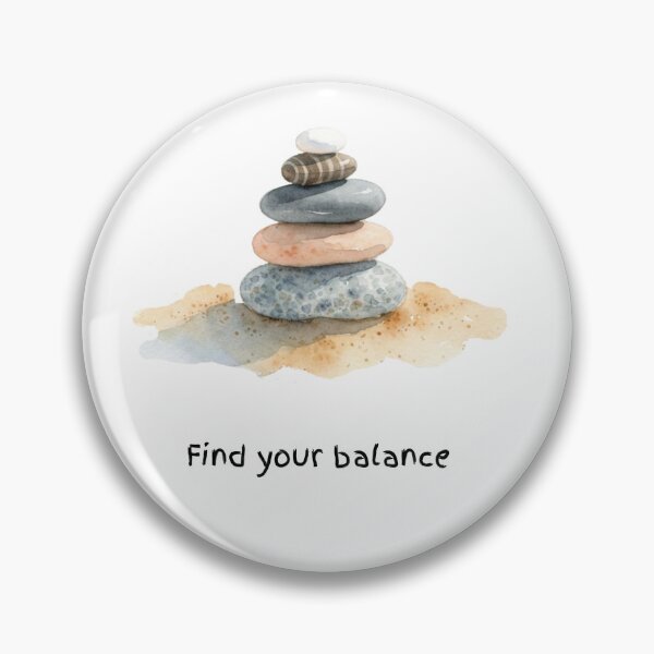 Item preview, Find Your Balance Watercolour Zen Pebble Stack designed and sold by made by Golightly x.