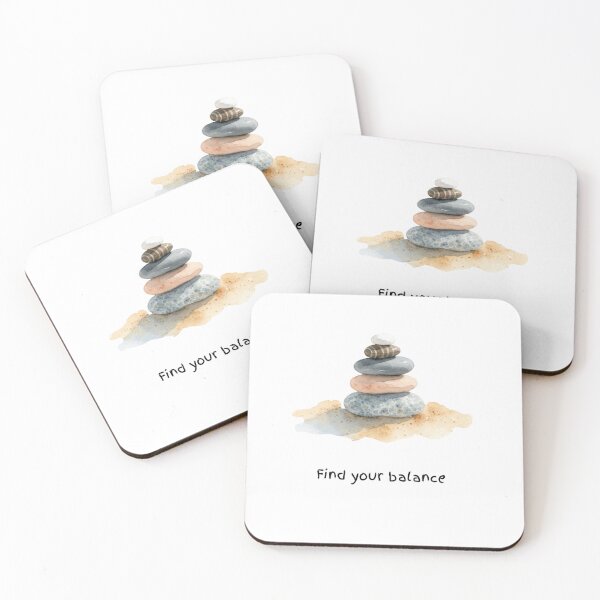 Item preview, Find Your Balance Watercolour Zen Pebble Stack designed and sold by made by Golightly x.