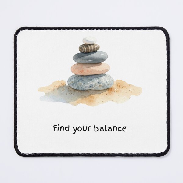 Item preview, Find Your Balance Watercolour Zen Pebble Stack designed and sold by made by Golightly x.