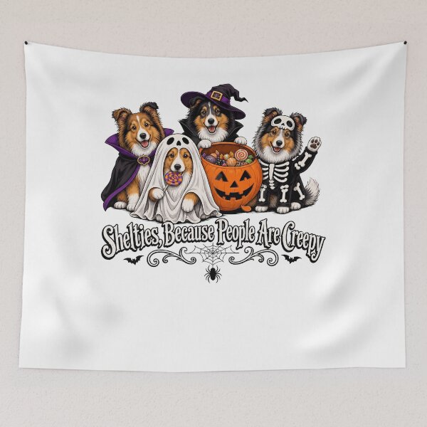 Item preview, Halloween Cute Ghost Vampire Pumpkin Skeleton Dogs designed and sold by volkanikstudios.