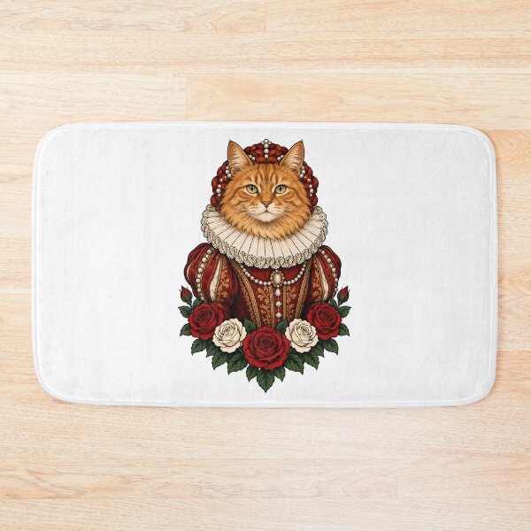 Item preview, Renaissance Queen Cat with Pearls and Roses  designed and sold by Old's Cool Cat Studio.