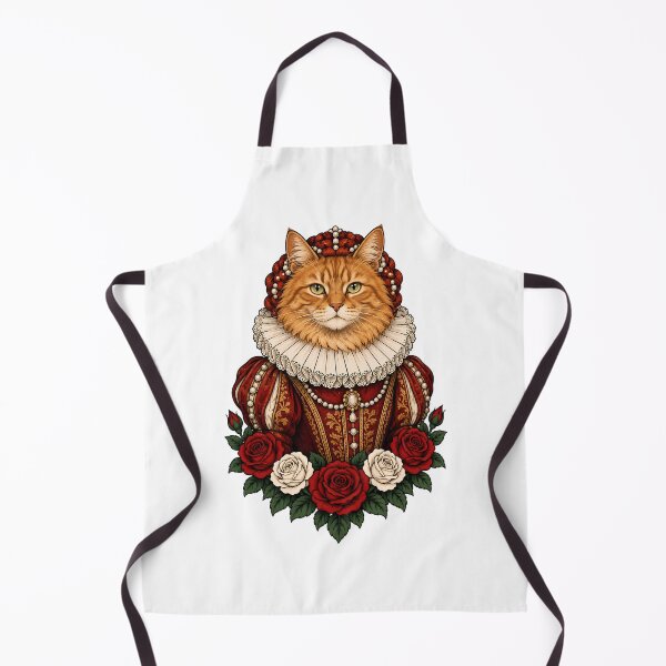 Item preview, Renaissance Queen Cat with Pearls and Roses  designed and sold by Old's Cool Cat Studio.