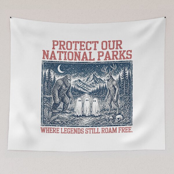 Item preview, Protect Our National Parks Cryptid Nature Protection Horror designed and sold by HuserPiri.