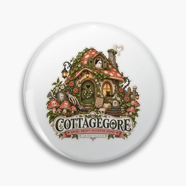 Item preview, ⚡Dead Trendy Collection⚡- Cottagecore Haunted Mushroom Cottage designed and sold by WheelieGdArt.